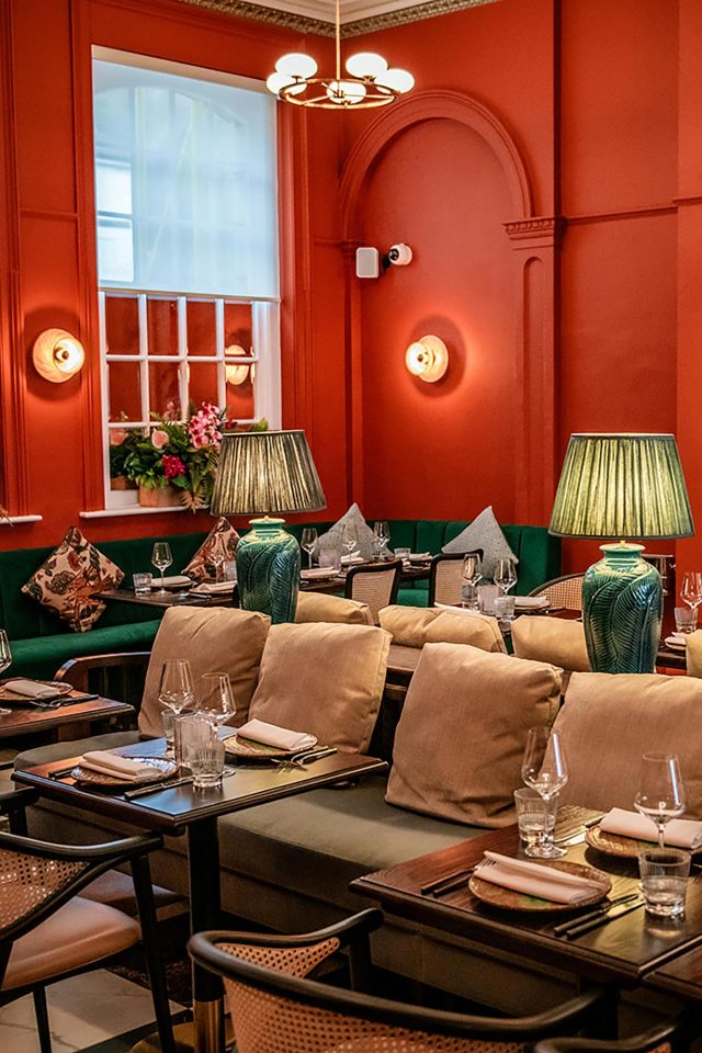 The elegant Grade II listed dining room at Essence by Atul Kochhar in Kent, prepared for our exclusive South Indian supper club.