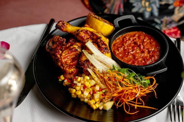 A beautifully presented pan-Indian Easter dish crafted by Michelin-starred Chef Atul Kochhar at Essence in Tunbridge Wells.